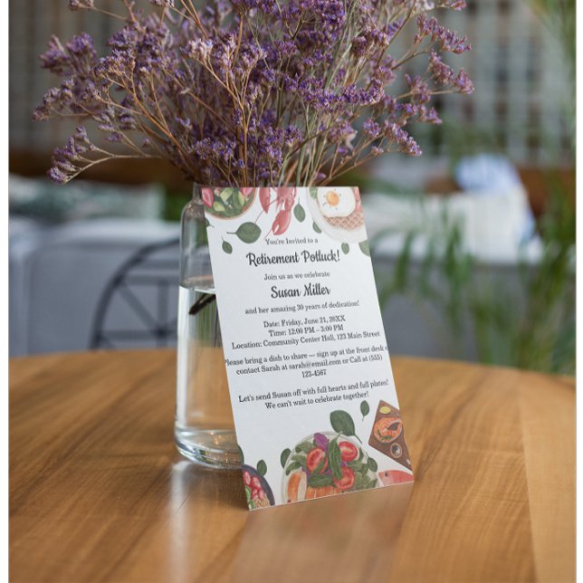 Elegante Fiesta de Jubilación Invitación de Potluc (Subido por el creador)