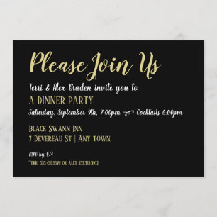 Elegante Fiesta de la cena Invitación a la recepci