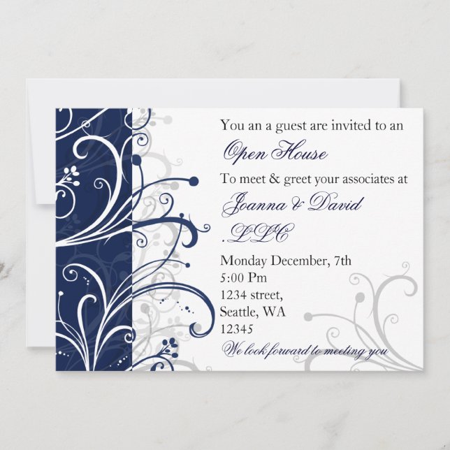 elegante fiesta de la marina Corporate Invitación (Anverso)