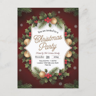 Elegante fiesta de Navidades invitaciones