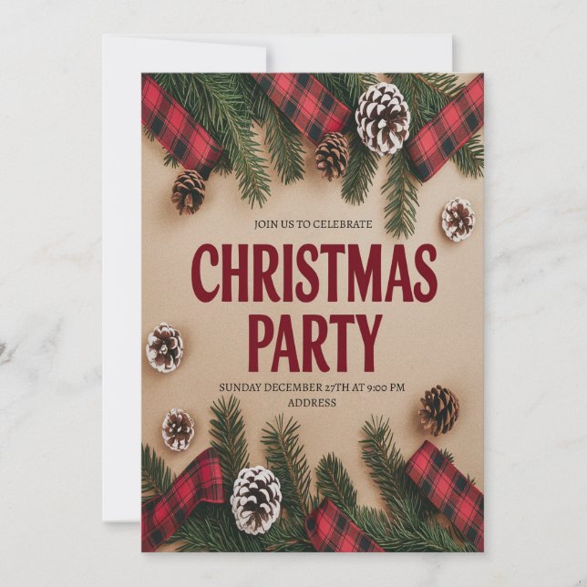 Elegante fiesta de Navidades invitaciones (Anverso)