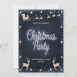 Elegante fiesta de Navidades Santa Invitación