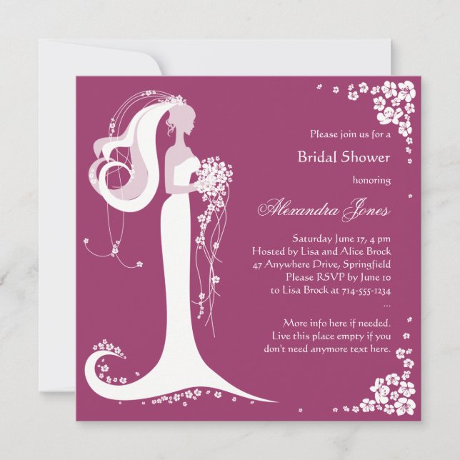 Elegante Fiesta de novia  Invitación (Anverso)