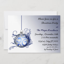 elegante fiesta de vacaciones azul Invitación