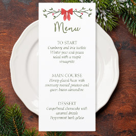 Elegante Fiesta Navidad o menú Boda con Bow