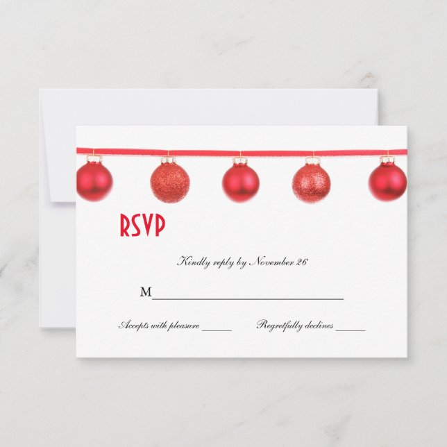 Elegante fiesta navideña de adornos de fiesta RSVP (Anverso)