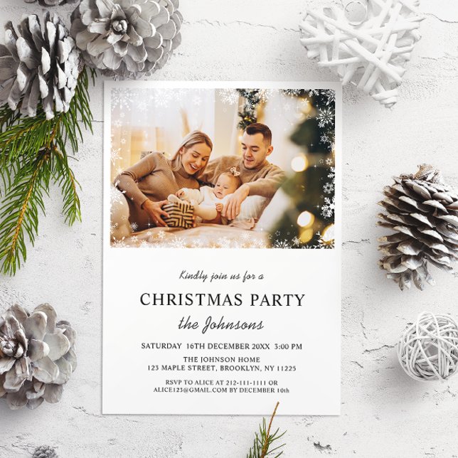 Elegante Fiesta navideño de Feliz Invitación a la  (Subido por el creador)