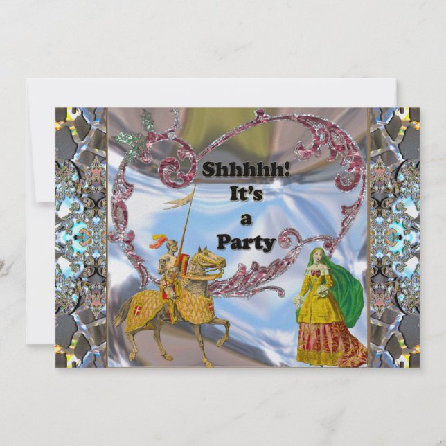 Elegante fiesta Romántico Sorpresa Invitación (Anverso)