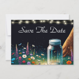 Elegante Firefly Rustic Wedding Invitación