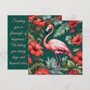 Elegante Flamingo Hibiscus Flowers Emerald Green