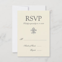 Elegante Fleur de Lis Wedding RSVP