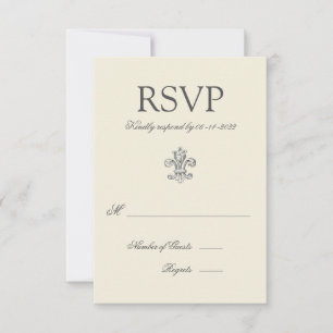 Elegante Fleur de Lis Wedding RSVP