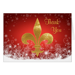 Elegante Fleur de Oro Fleur Red Holiday Gracias