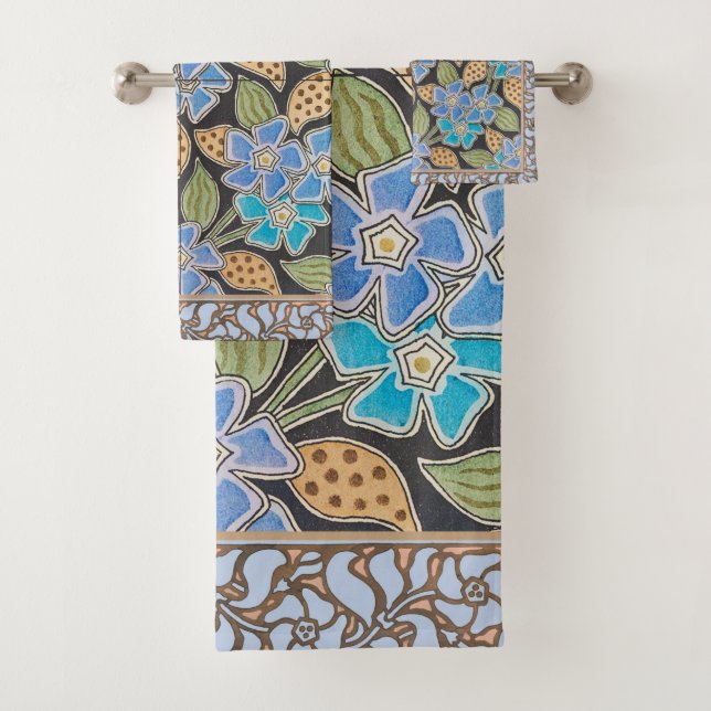 Elegante Flor Azul Periwinkle Floral Clásico (In situ)