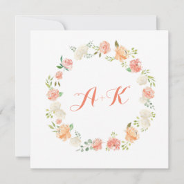 Elegante flor de melocotón Invitación a la boda ac