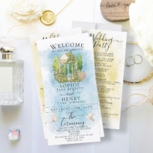 Elegante flor Gazebo palomas Programa de Boda de L