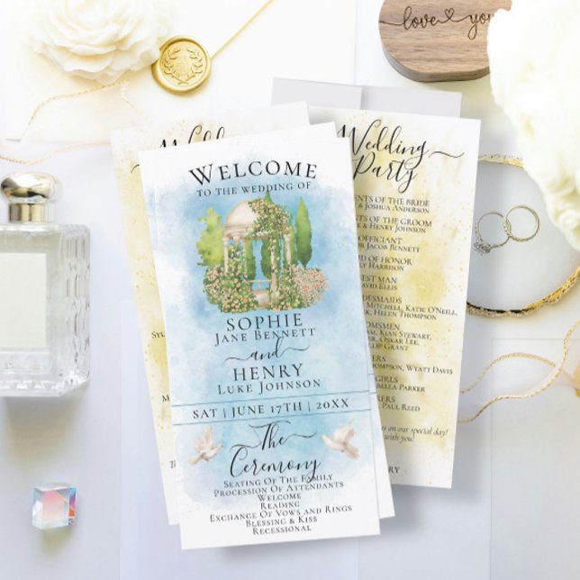 Elegante flor Gazebo palomas Programa de Boda de L (Subido por el creador)