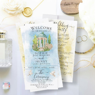 Elegante flor Gazebo palomas Programa de Boda de L