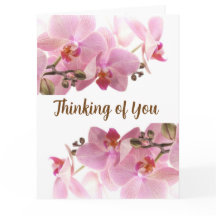 Elegante flor rosa pensando en tu tarjeta plegada