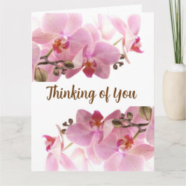 Elegante flor rosa pensando en tu tarjeta plegada