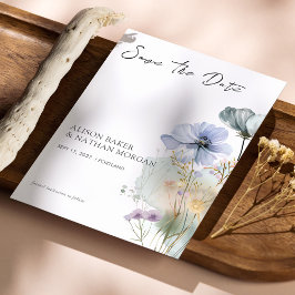 Elegante Flor silvestre Guardar la tarjeta de fech