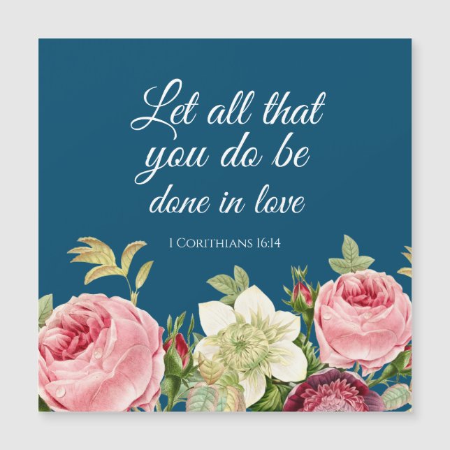 Elegante Floral 1 Corintios 16: 14 (Anverso)
