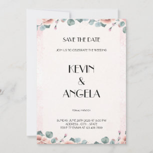 Elegante Floral Ahorra La Invitación De La Cabeza