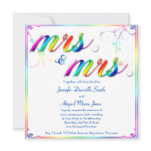 Elegante floral arcoiris Sra. Wedding Invitación