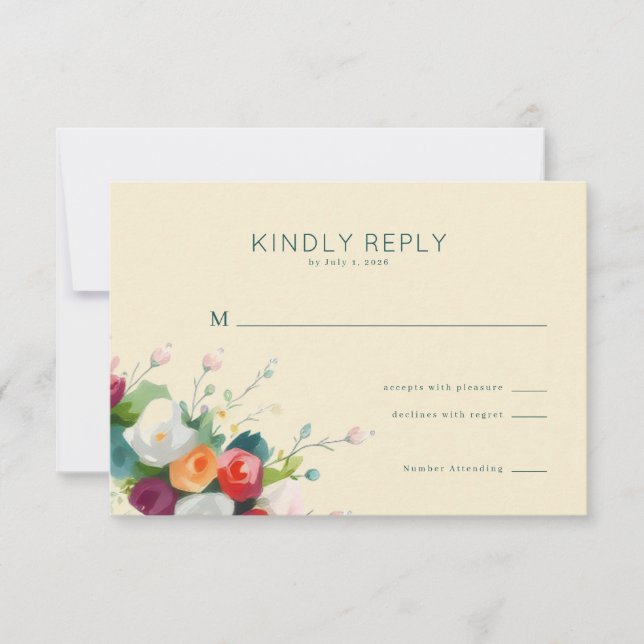 Elegante Floral Beige de RSVP (Anverso)