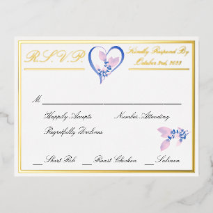Elegante Floral Blanco Tarjeta de Respuesta de Bod
