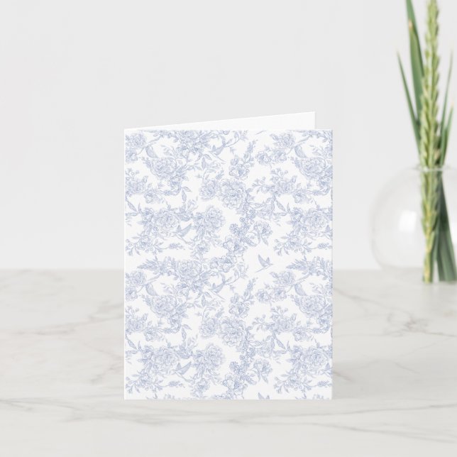 Elegante Floral Blue French Toile (Anverso)