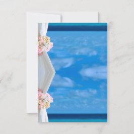 Elegante Floral Blue Ocean Beach Wedding Place Car