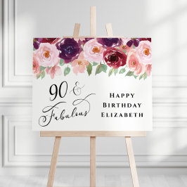 Elegante floral Borgoña Rosa Novena Fiesta de Cump