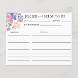 Elegante Floral Bridal Shower | Tarjetas de receta