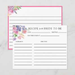 Elegante Floral Bridal Shower | Tarjetas de receta
