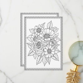 Elegante Floral Color Su Propia Tarjeta De Saludo