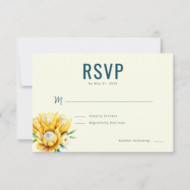 Elegante Floral Crema RSVP (Anverso)