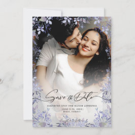 Elegante Floral de Lavanda Guardar la tarjeta de f