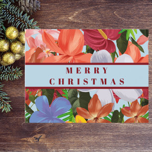 Elegante Floral de Navidad Moderna Acuarela