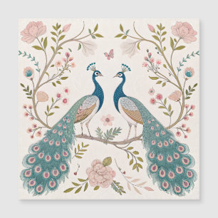 Elegante Floral de Pavo Real Vintage (5)