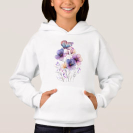 Elegante Floral de Primavera y Mariposa Púrpura  