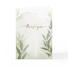 Elegante Floral de verdor carta de agradecimiento