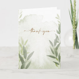 Elegante Floral de verdor carta de agradecimiento