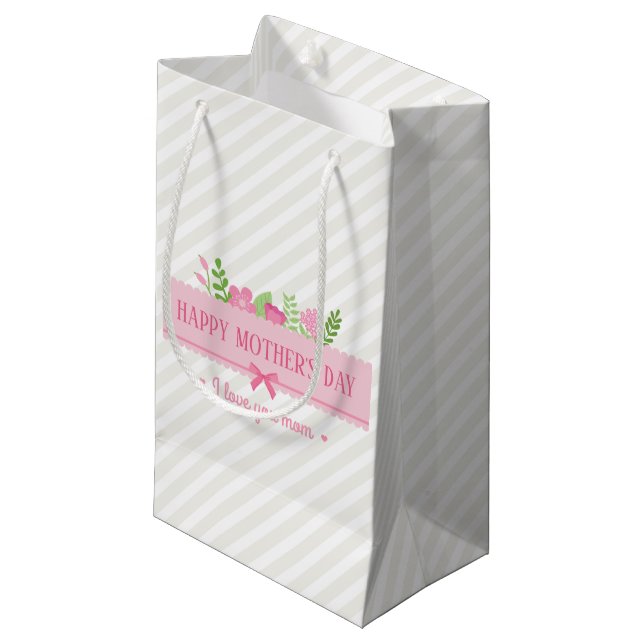 Elegante Floral feliz Día de la Madre | Bolsa de r (Angulo Anverso)