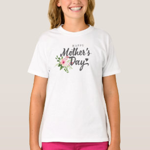 Elegante Floral feliz Día de la Madre Camisa
