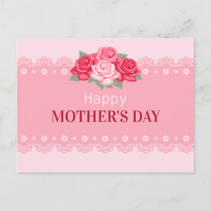 Elegante Floral feliz Día de la Madre   Tarjeta po
