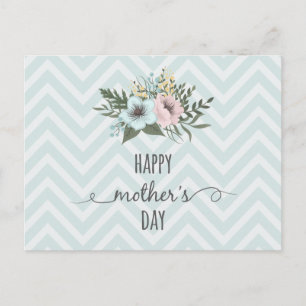 Elegante Floral feliz Día de la Madre   Tarjeta po