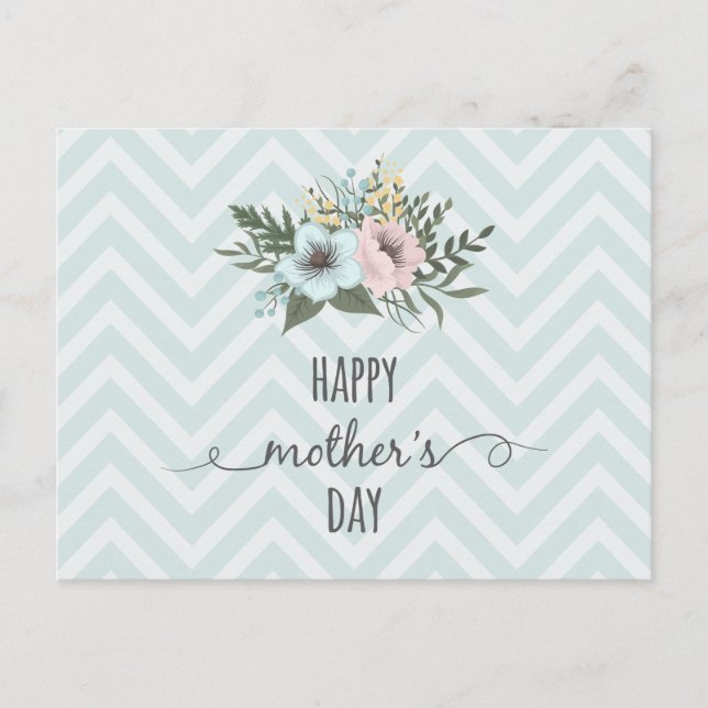 Elegante Floral feliz Día de la Madre | Tarjeta po (Anverso)