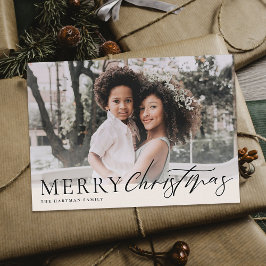 Elegante Floral Feliz Navidad Fachada de marfil ne