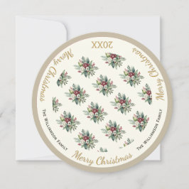 Elegante Floral Feliz Navidad Personalizada